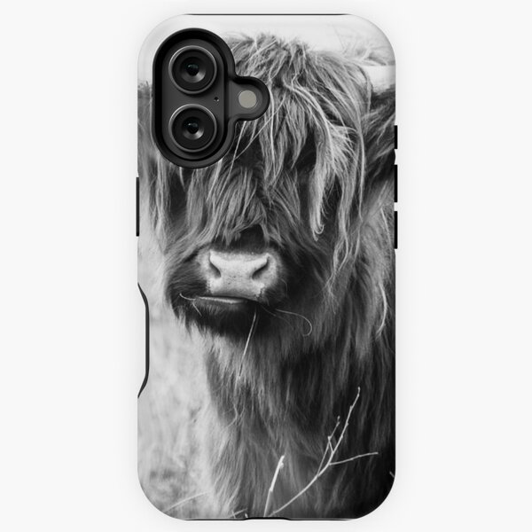 Item preview, Highland Cow Portait, black and white designed and sold by Amy Brinkman.