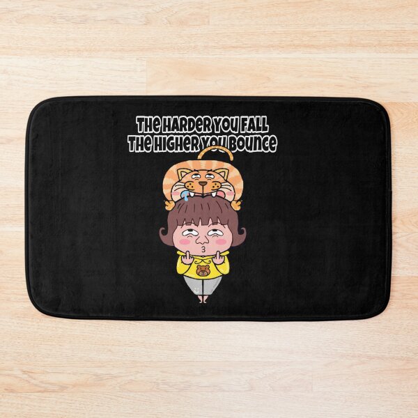 Item preview, The harder you fall, the higher you bounce. Middle finger orange cat sleeps on my head.  designed and sold by Ms-Wgaf.