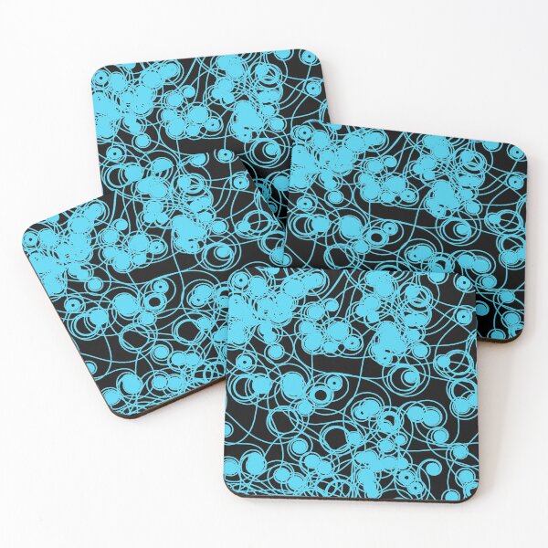 Item preview, Spiral chaotic design - cyan and black designed and sold by rahilvalani.