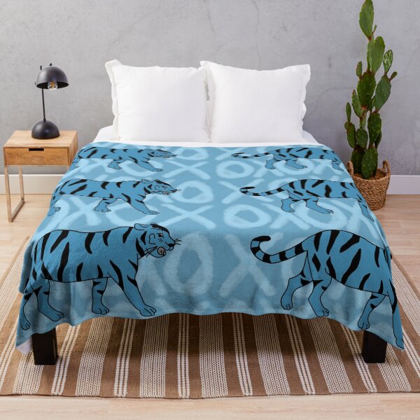 Preppy Blue Tigers Throw Blanket