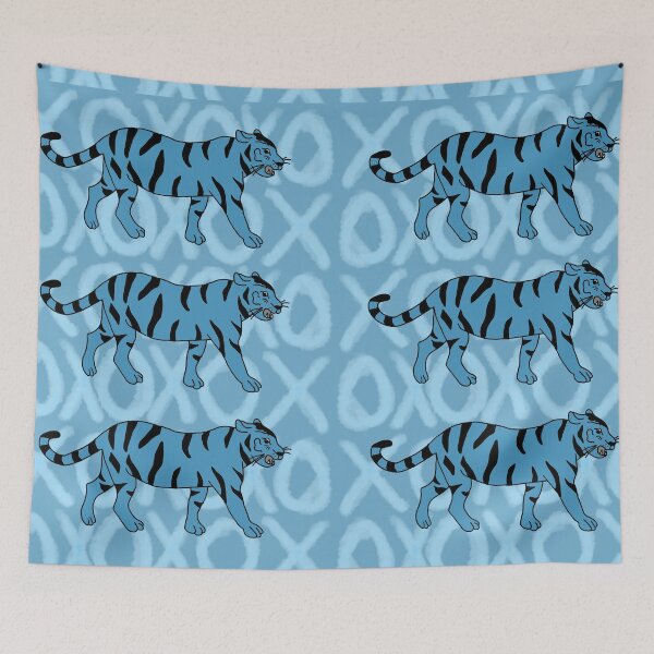 Item preview, Preppy Blue Tigers designed and sold by lilydardano.