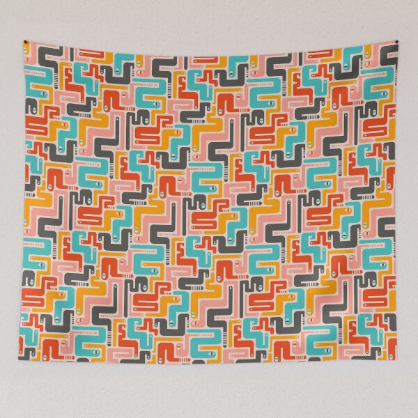 Item preview, RETRO RATTLERS Desert Snakes Geometric Pattern in Vintage Colours - UnBlink Studio by Jackie Tahara designed and sold by Jackie Tahara of UnBlink Studio.