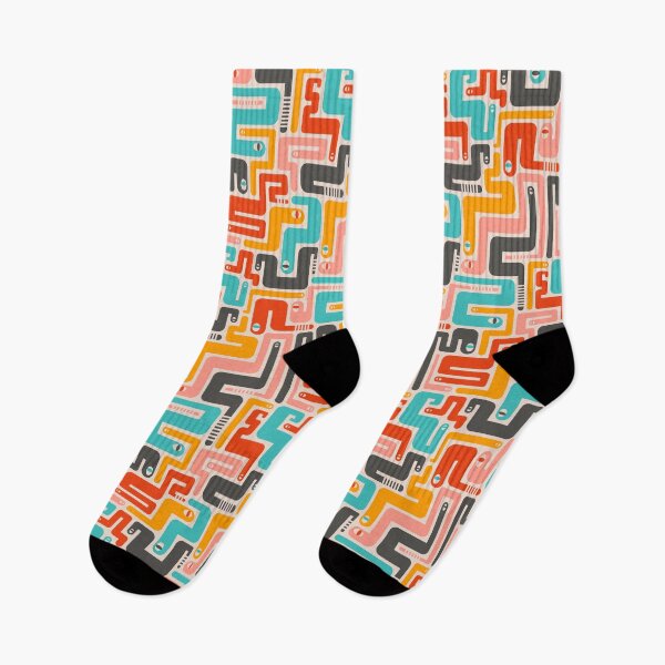Item preview, RETRO RATTLERS Desert Snakes Geometric Pattern in Vintage Colours - UnBlink Studio by Jackie Tahara designed and sold by Jackie Tahara of UnBlink Studio.