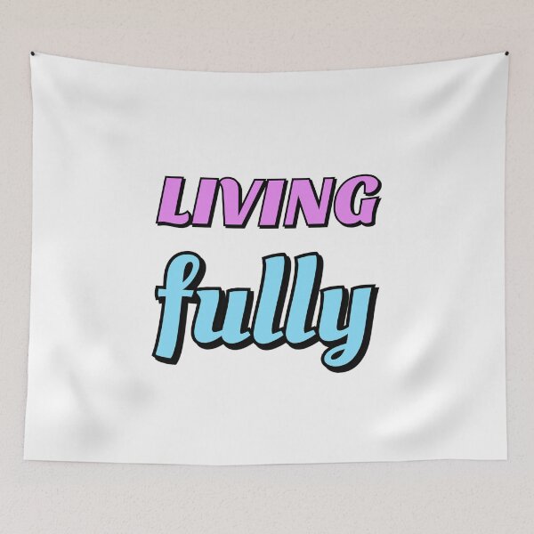 Item preview, Living Fully pink blue designed and sold by Inspirationmotivation.