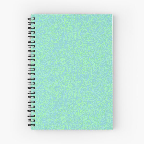 Item preview, Swirling Abstract Line Art in Light Blue on Green designed and sold by MathenaArt.