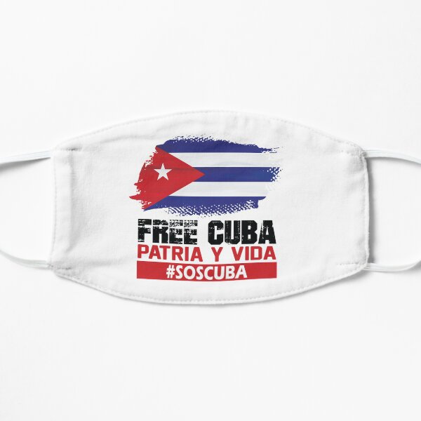 Libertad para Cuba Mascarilla plana