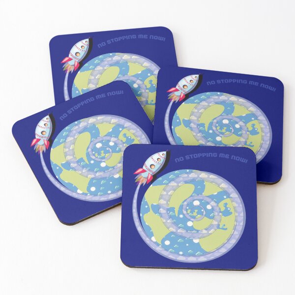 Item preview, No Stopping Me Now! Rocket and World Design, faint blue writing on dark blue designed and sold by Susan Marie Williams.