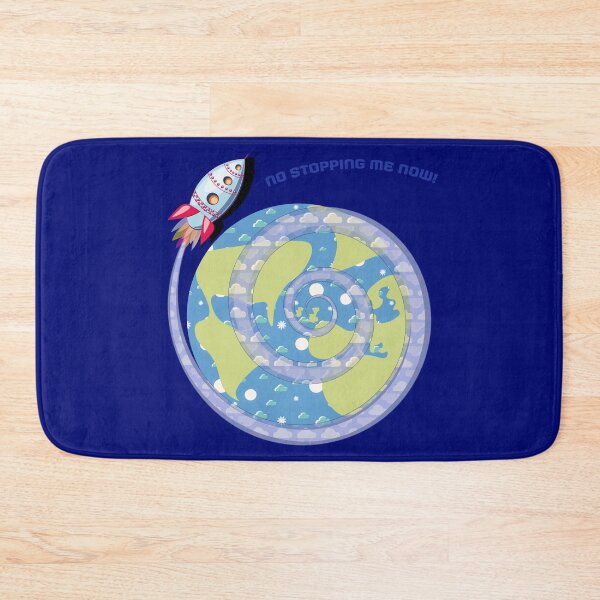 Item preview, No Stopping Me Now! Rocket and World Design, faint blue writing on dark blue designed and sold by Susan Marie Williams.