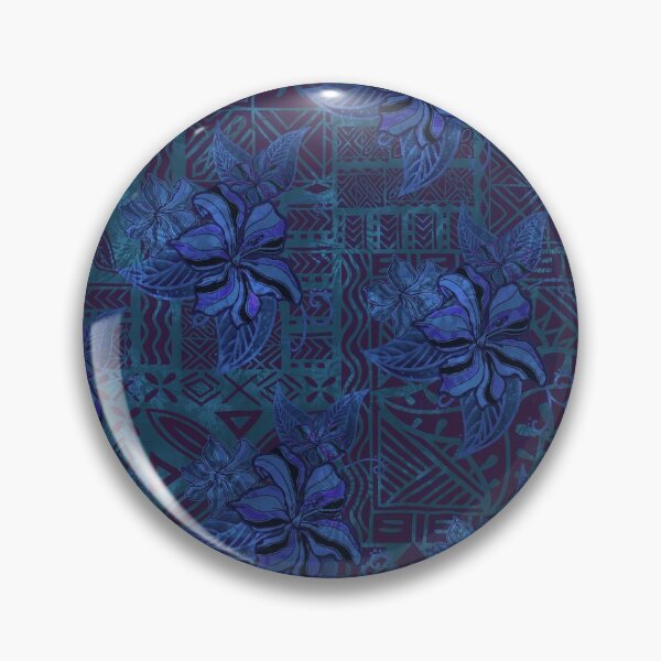 Artikelvorschau, Hawaiianisch - Polynesisch - Samoanisch Mitternachtsblauer Tapa-Hibiskus-Druck entworfen und verkauft von sunnthreads.