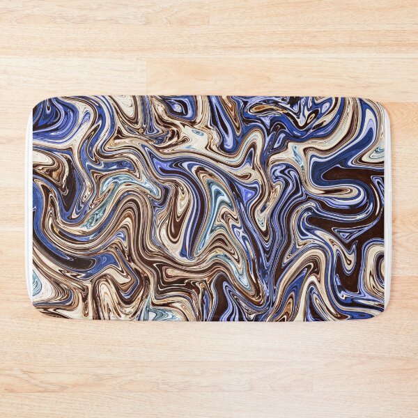 Item preview, Glossy Beige & Blue Abstract Fluid designed and sold by Flydea.
