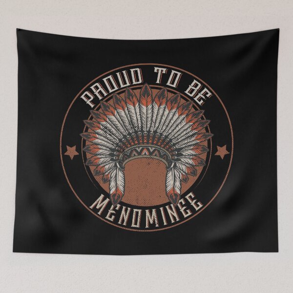 Item preview, Native American Tribe Indigenous People :Native American Proud to be Menominee Tribe Headdress- Native American Shirt- First Nation Menominee Shirt- Menominee Gift designed and sold by nativeStor.