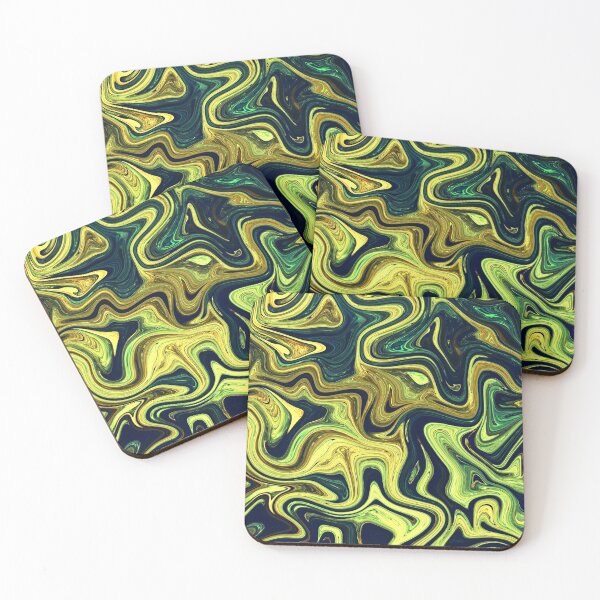 Item preview, Glossy Lime Green & Dark Turquoise Abstract Fluid designed and sold by Flydea.
