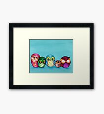 Fabric Owl Family Gerahmtes Wandbild