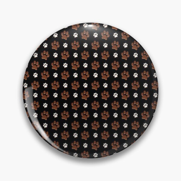 Item preview, Dog Paws Patterns Black Background & Brown Paws designed and sold by KleinDuBois.