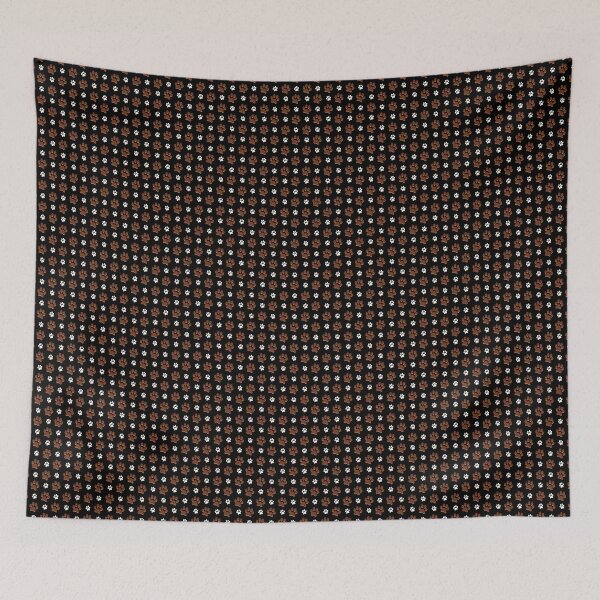 Item preview, Dog Paws Patterns Black Background & Brown Paws designed and sold by KleinDuBois.