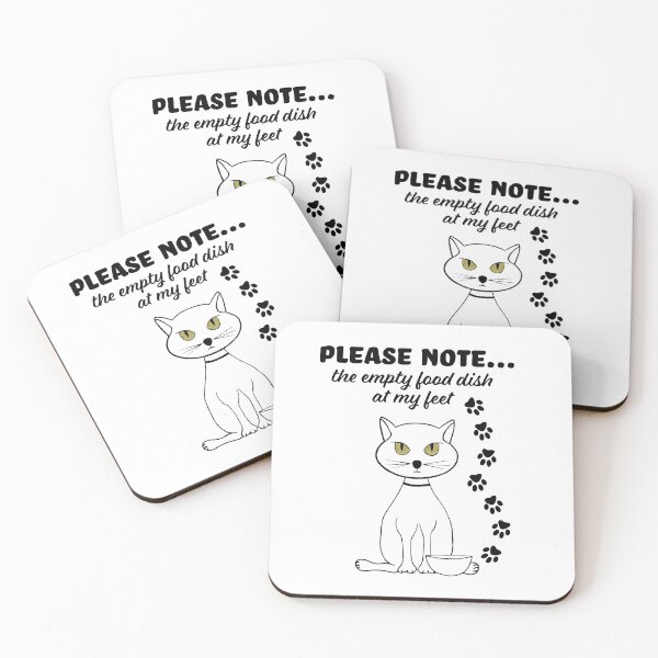 Item preview, Grouchy cat drawing with empty food dish humor designed and sold by With My Hands By K.