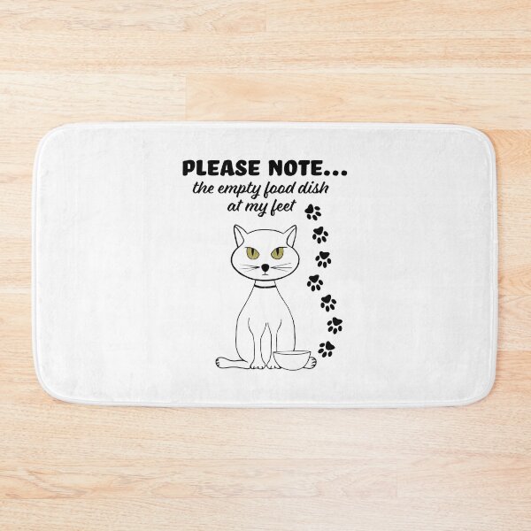 Item preview, Grouchy cat drawing with empty food dish humor designed and sold by With My Hands By K.