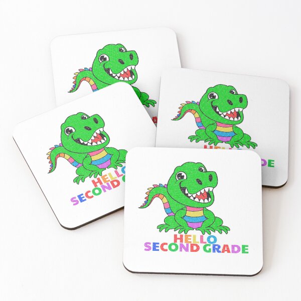 Item preview, Hello second grade Cute tiny dinosaur  kids and teachers  back to school distressed design designed and sold by hasondx.