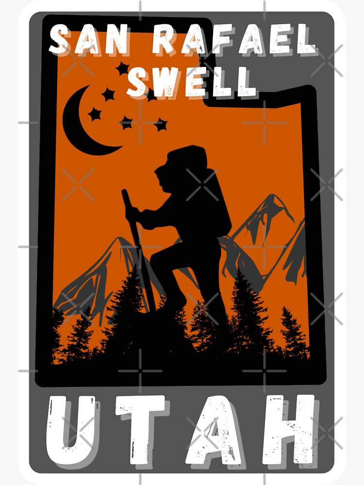 Thumbnail 3 of 3, Sticker, San Rafael Swell Utah Mountains Sky designed and sold by MojaveTradePost.