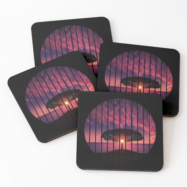 Item preview, Sunset through a Tree with Purple and Red Clouds by the Sea designed and sold by BtheLight.