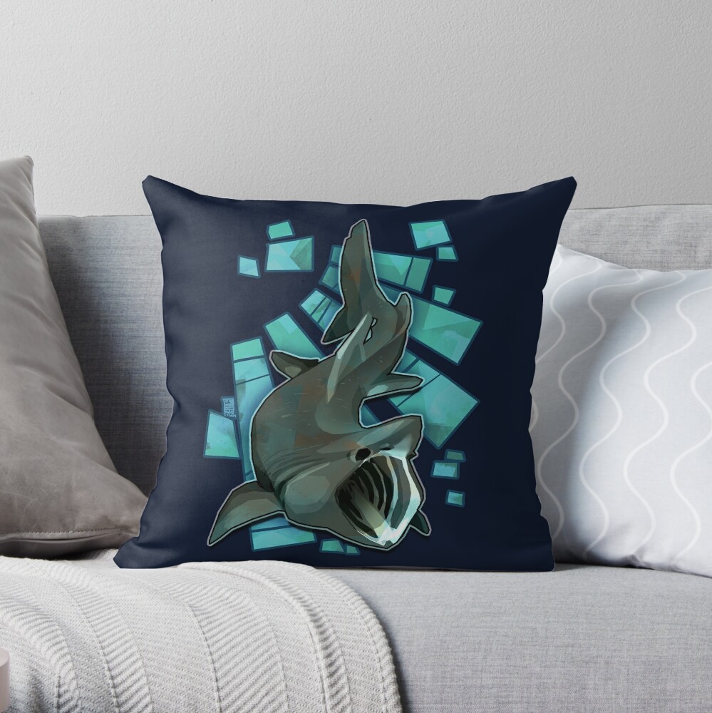 shark throw pillow