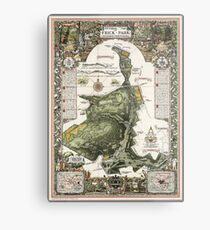 Frick Park Map 1954 - Limited Edition Metal Print