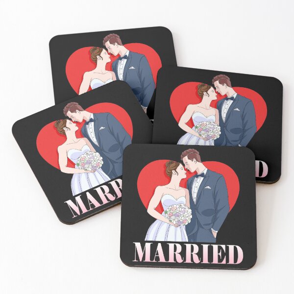 Item preview, Just Married Wedding Anniversary Gift for Couples designed and sold by Nosek1ng.