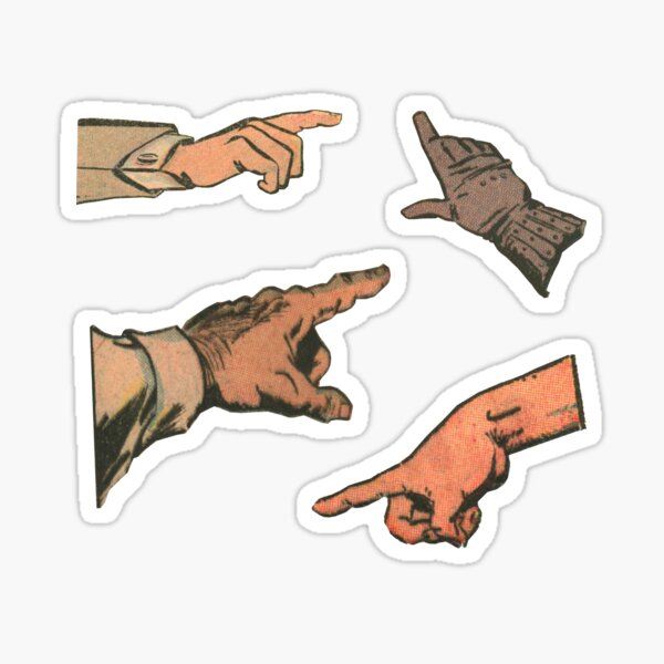 Artikel-Vorschau von Zeigefinger-Stickerpaket - Vintage Comic Hände, designt und verkauft von elevens.