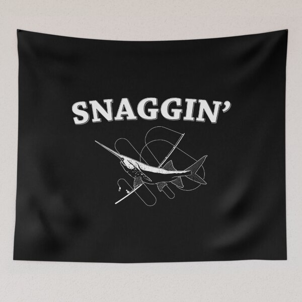 Item preview, Funny Paddlefish Fishing Snaggin print designed and sold by jakehughes2015.