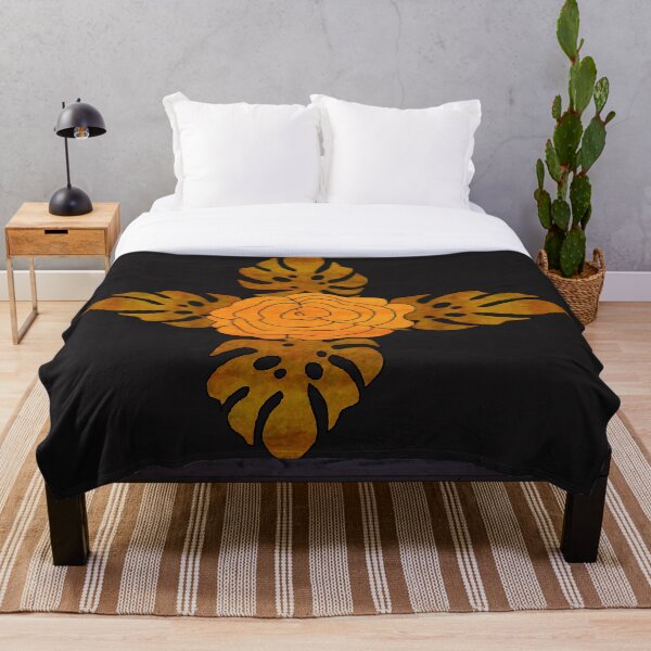 Aperçu de l'œuvre Rose orange sur feuilles brunes créée et vendue par rainestore.