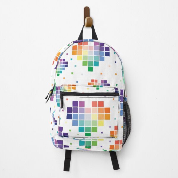 Item preview, Rainbow Pixel Hearts designed and sold by Pink Pineapple Works.