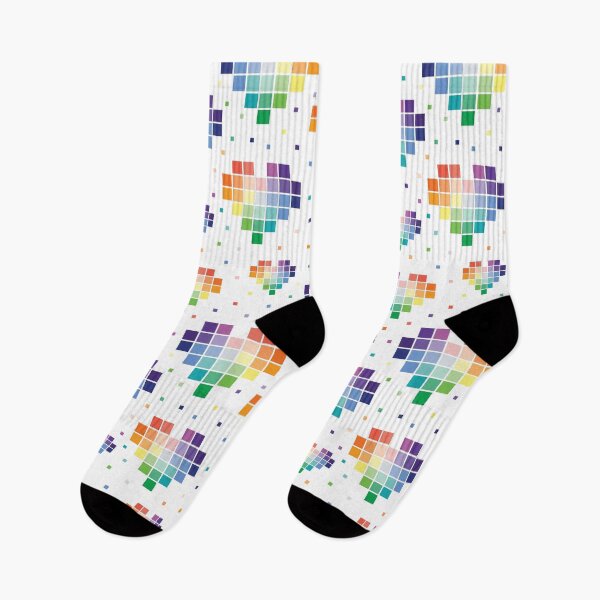 Item preview, Rainbow Pixel Hearts designed and sold by Pink Pineapple Works.
