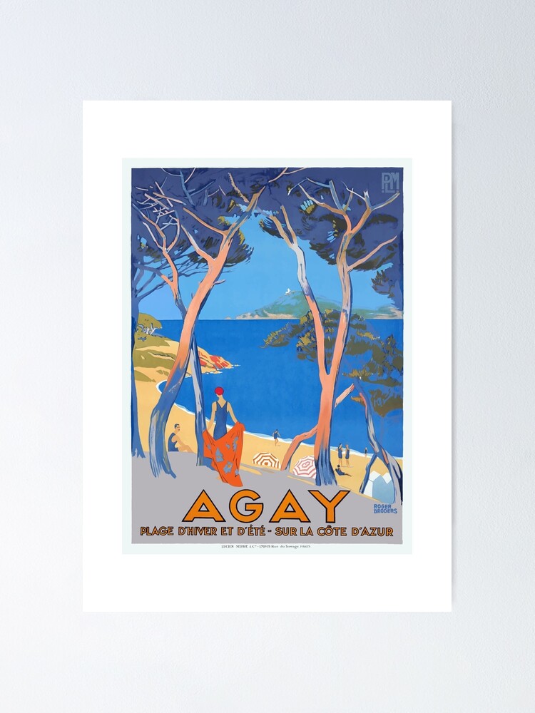 La Cote d'Azur (French Riviera) Vintage Travel Poster - Vintage