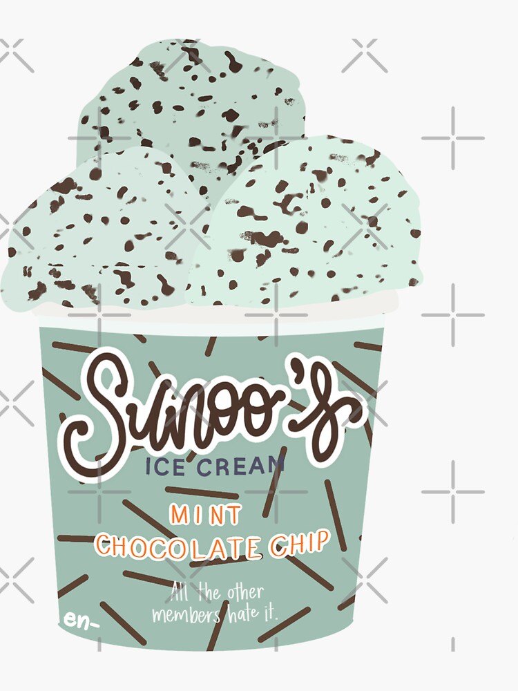 "SUNOO’S MINT CHOCOLATE ICE CREAM // ENHYPEN" Sticker for Sale by annikaroberto Redbubble