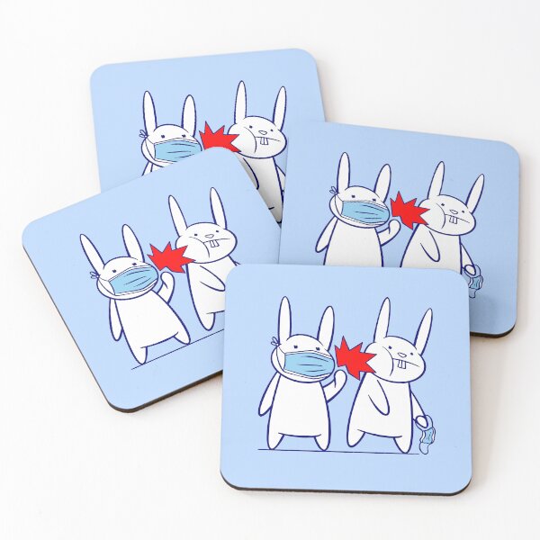 Item preview, funny bunny rabbit face mask coronavirus designed and sold by Gossip Rag.