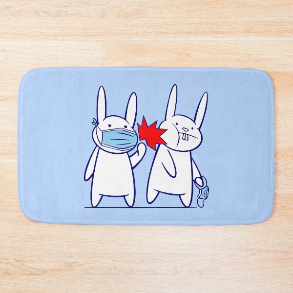 Item preview, funny bunny rabbit face mask coronavirus designed and sold by Gossip Rag.