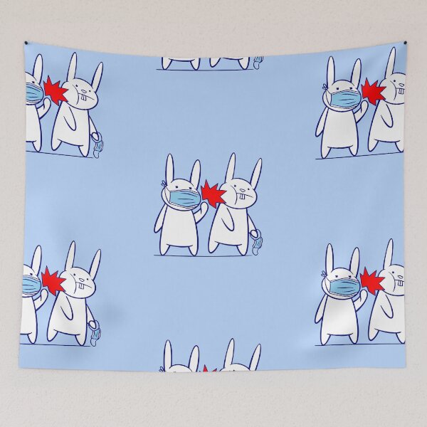 Item preview, funny bunny rabbit face mask coronavirus designed and sold by Gossip Rag.