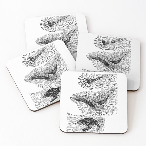 Item preview, MARINE ANIMALS (BLACKWORK) designed and sold by DesenhistaNerd.