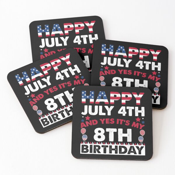 Item preview, Happy July 4th, Yes It's My 8th Birthday, Independence Day designed and sold by DaiShop.
