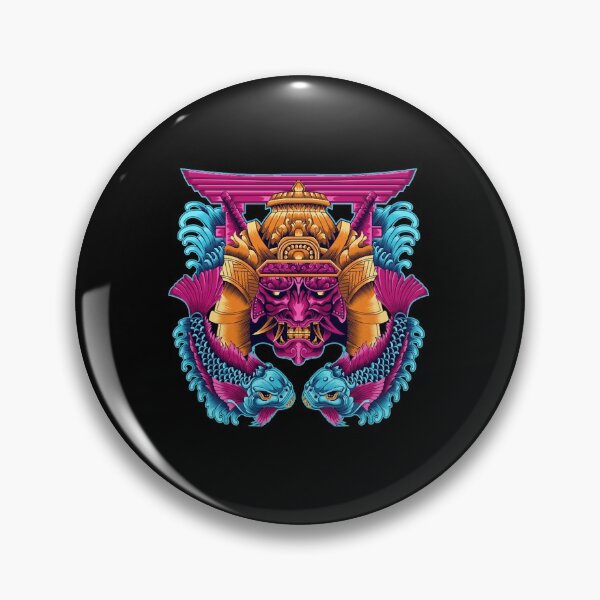 Item preview, Hannya Mask Samurai with japanese fish  designed and sold by GrausQuinn.