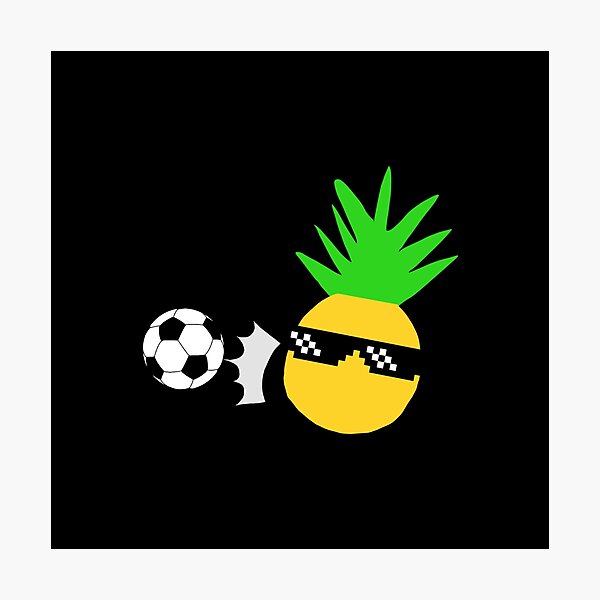 "Pineapple playing Soccer / Football with thug life glasses