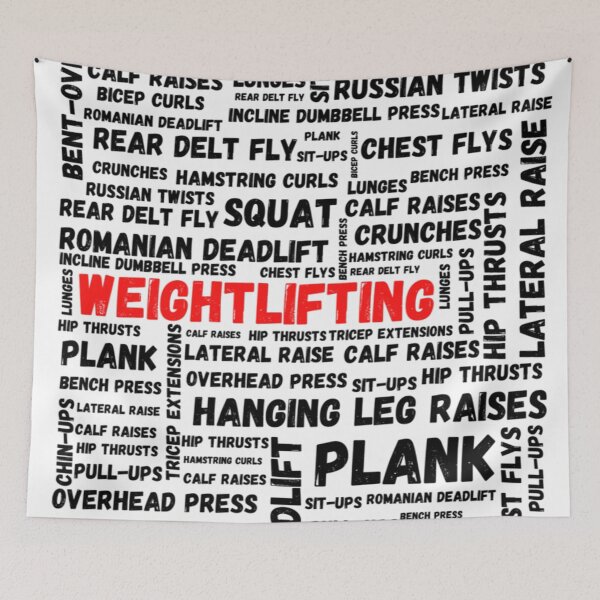 Item preview, Weightlifting Typography Box Black - Funny Gym designed and sold by GymWearDepot.