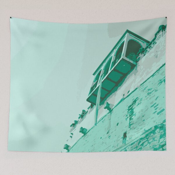 Item preview, Abstract India architectural print - minty blue-green  designed and sold by Boho Contessa.