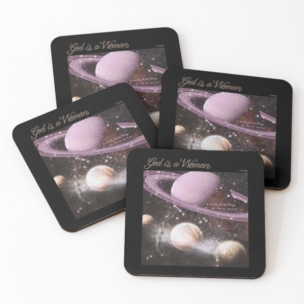 Item preview, god is a woman - space, universe, glittery planets (on black) designed and sold by thewayitshine.
