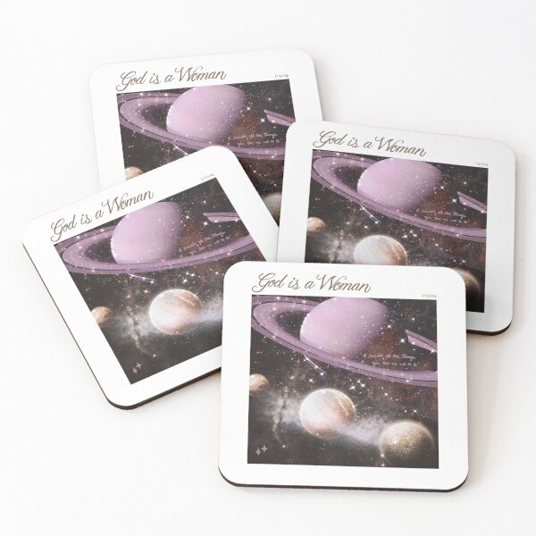 Item preview, god is a woman - space, universe, glittery planets (on white) designed and sold by thewayitshine.