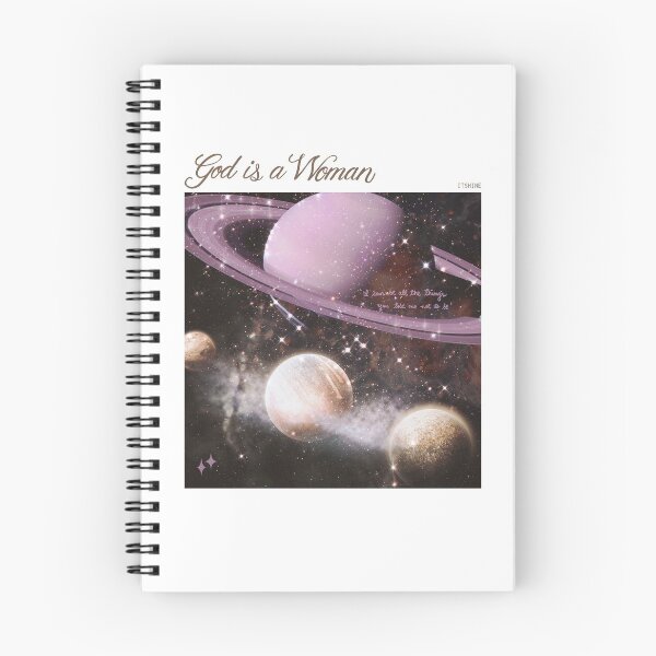 Item preview, god is a woman - space, universe, glittery planets (on white) designed and sold by thewayitshine.