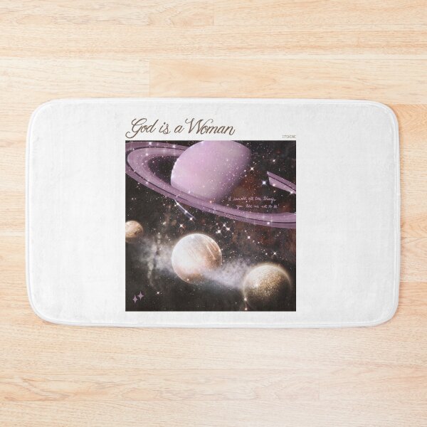 Item preview, god is a woman - space, universe, glittery planets (on white) designed and sold by thewayitshine.
