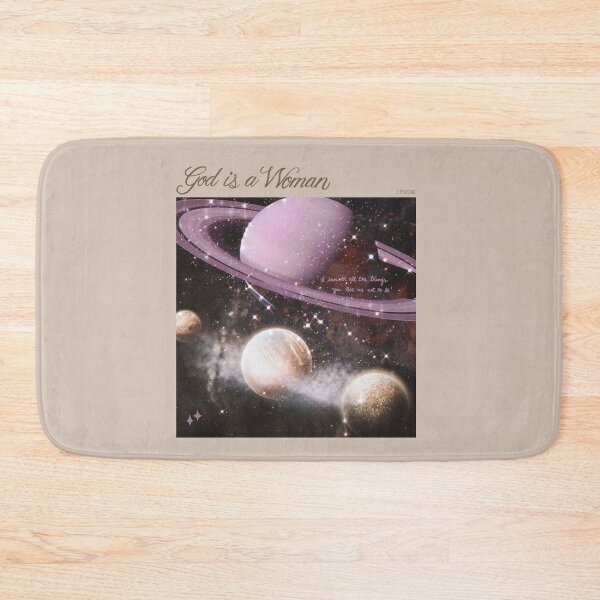 Item preview, god is a woman - space, universe, glittery planets (on beige) designed and sold by thewayitshine.