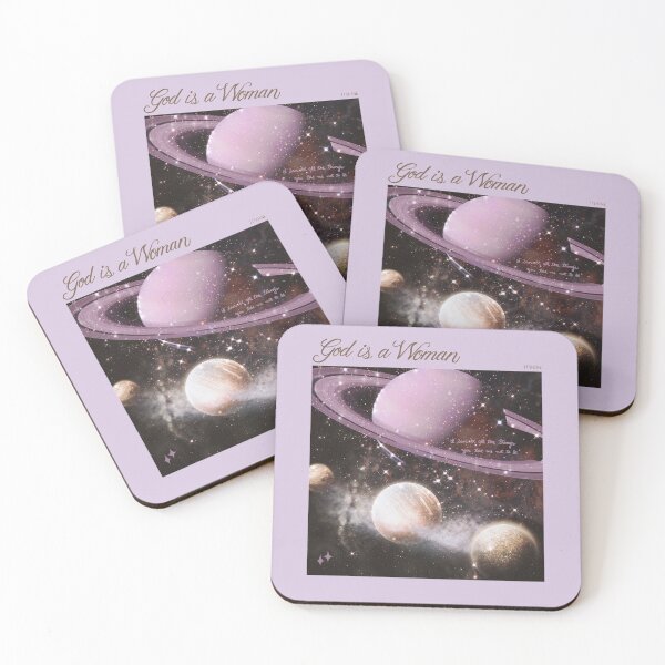 Item preview, of god is a woman - space, universe, glittery planets (on lilac/lavender) designed and sold by thewayitshine.