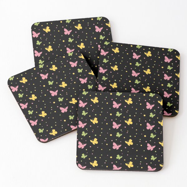 Item preview, Butterflies pattern on black background  designed and sold by Molly-Vo.
